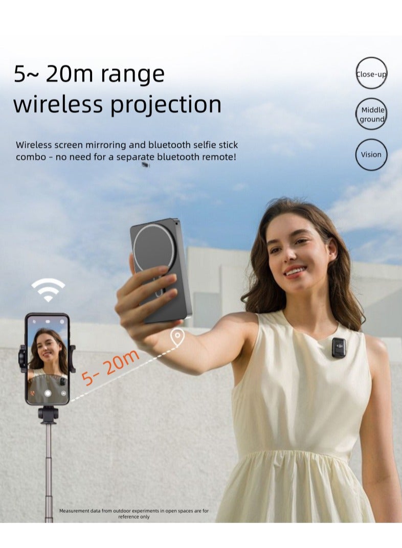 Audio Screen Mirroring Phone Display with 4'' HD IPS Screen, Magnetic Bluetooth Selfie Screen for Rear Camera, Wireless Casting, 2000mAh Long Battery Life Phone Screen Mirroring Device - Image 5